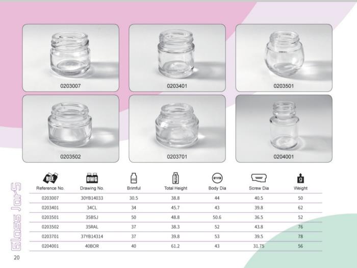 Clear Glass Food Jars 30ml - 50ml